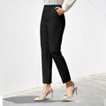 Women’s Straight Leg Cropped Trousers – High Waist Elegant Pants