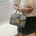 Women’s Retro Messenger Bag – Small Square Shoulder Handbag