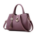 Tassel Women's PU Leather Shoulder Bag – Lychee Pattern Large Shell Tote