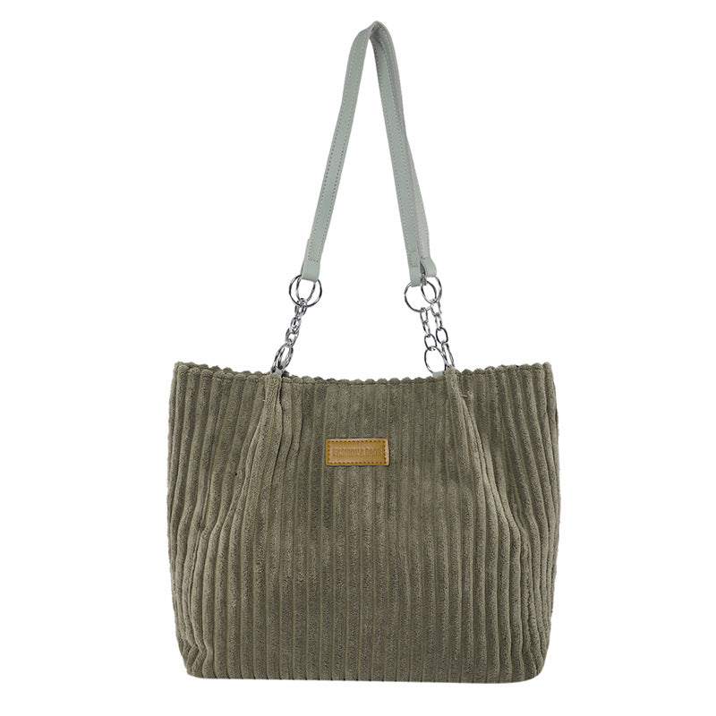 Women’s Corduroy Tote Bag | Large Capacity Shoulder Bag