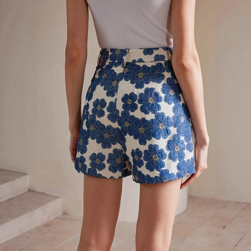 Women’s Floral Print Mid-Rise Shorts – Lightweight Casual Summer Bottoms