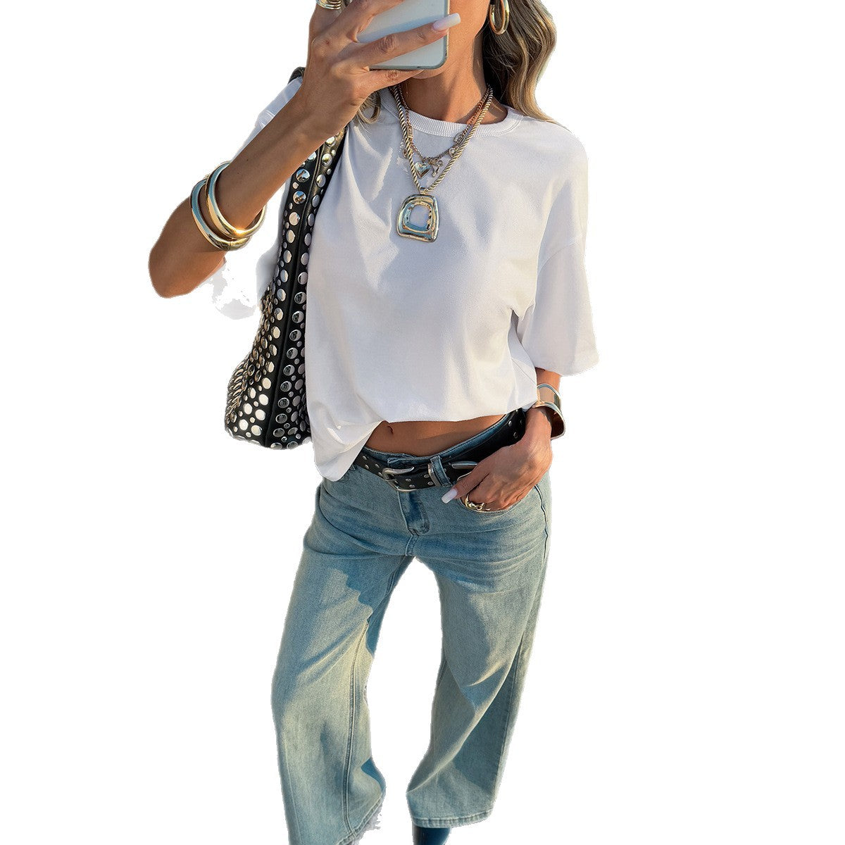 Women’s Casual Japandi Loose Fit Crew-Neck T-Shirt