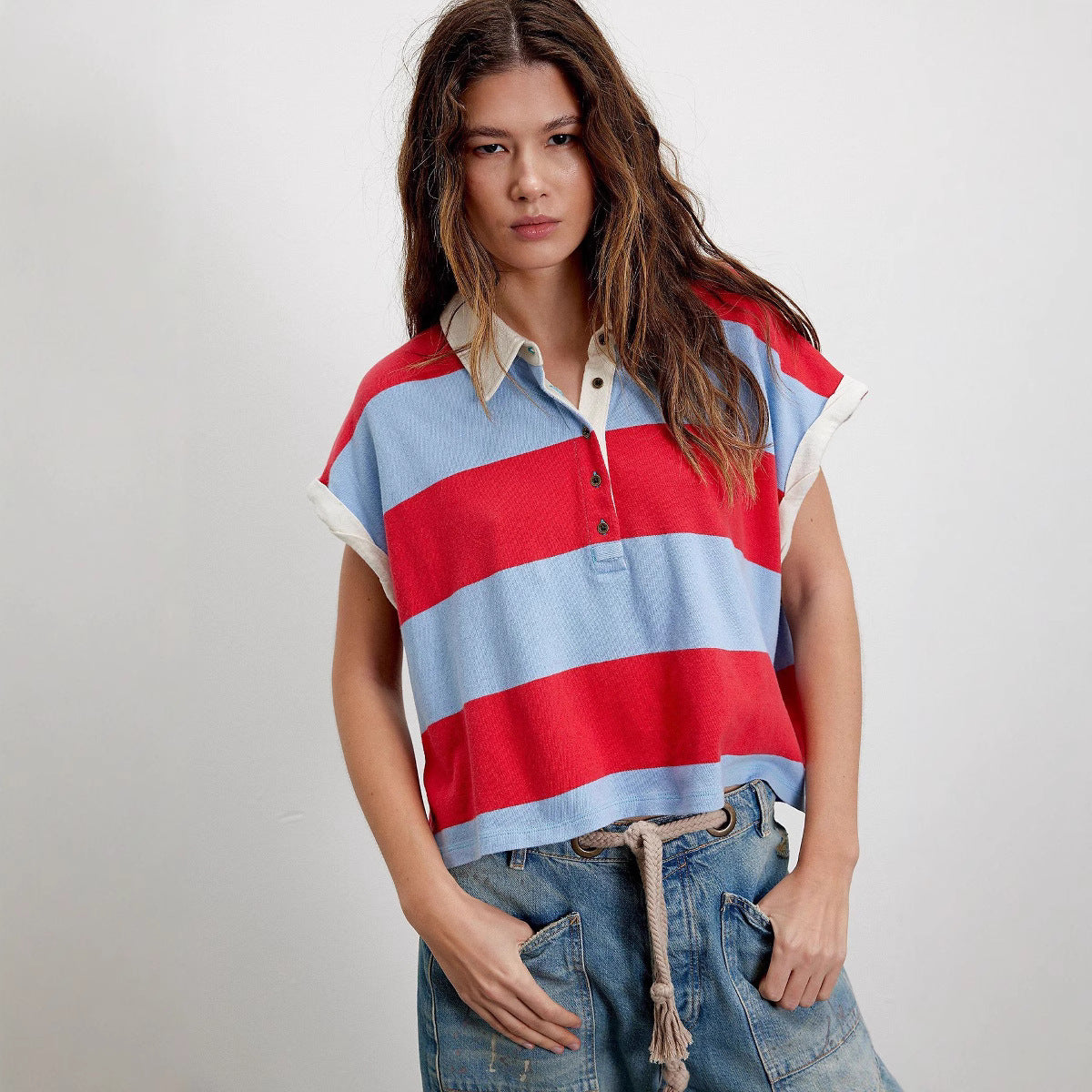 Women’s Casual Striped Loose Fit Short Sleeve T-Shirt