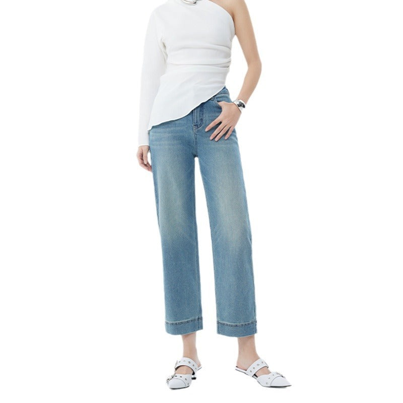 Women’s Light Blue Jeans – Fashion Spring Denim Pants with Slim Fit Stretch