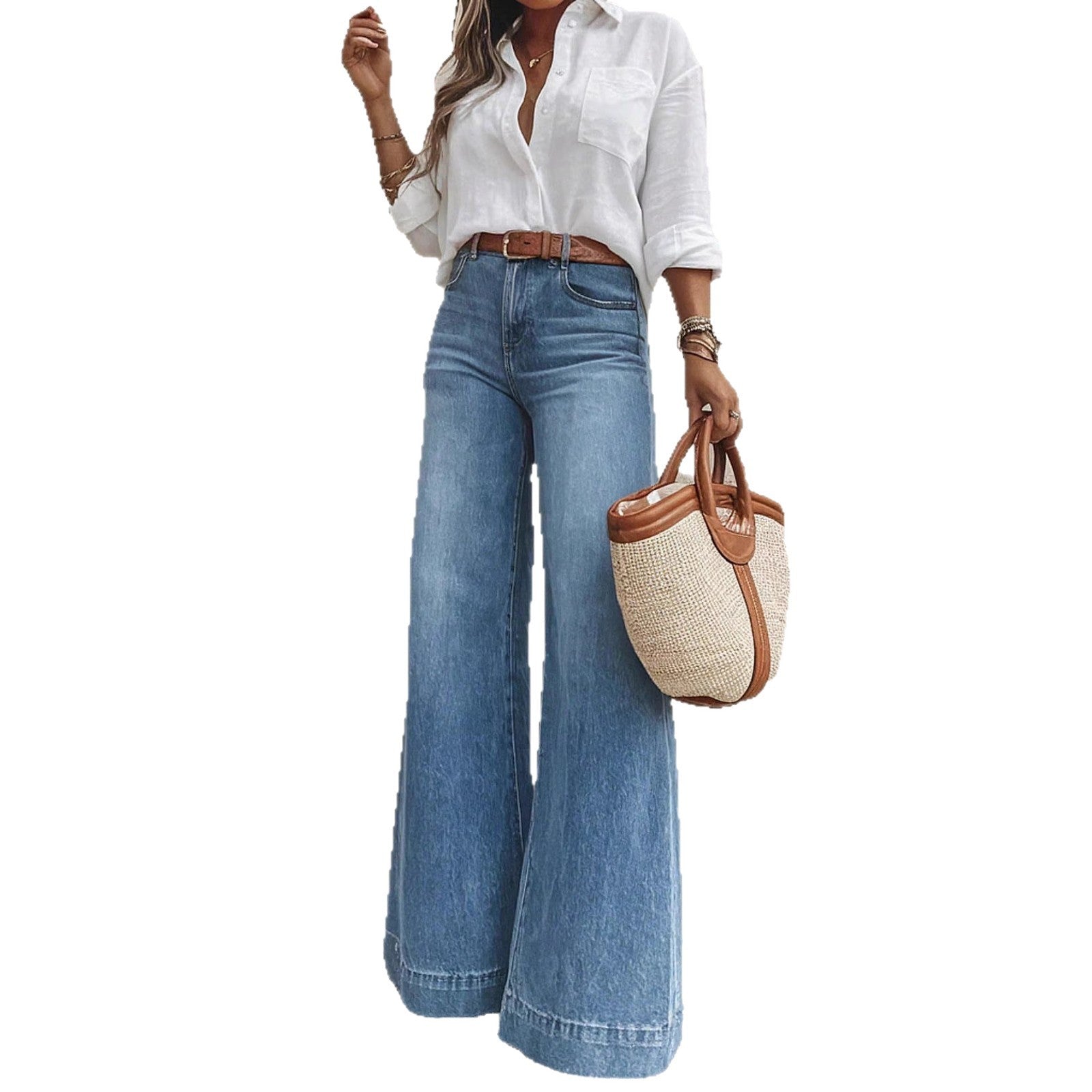 Women’s Vintage Washed Jeans – Street Style Denim