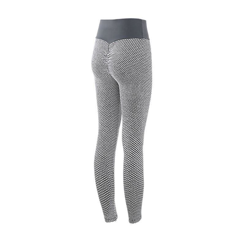 Plaid High Waist Seamless Leggings for Women – Breathable Fitness Yoga Pants