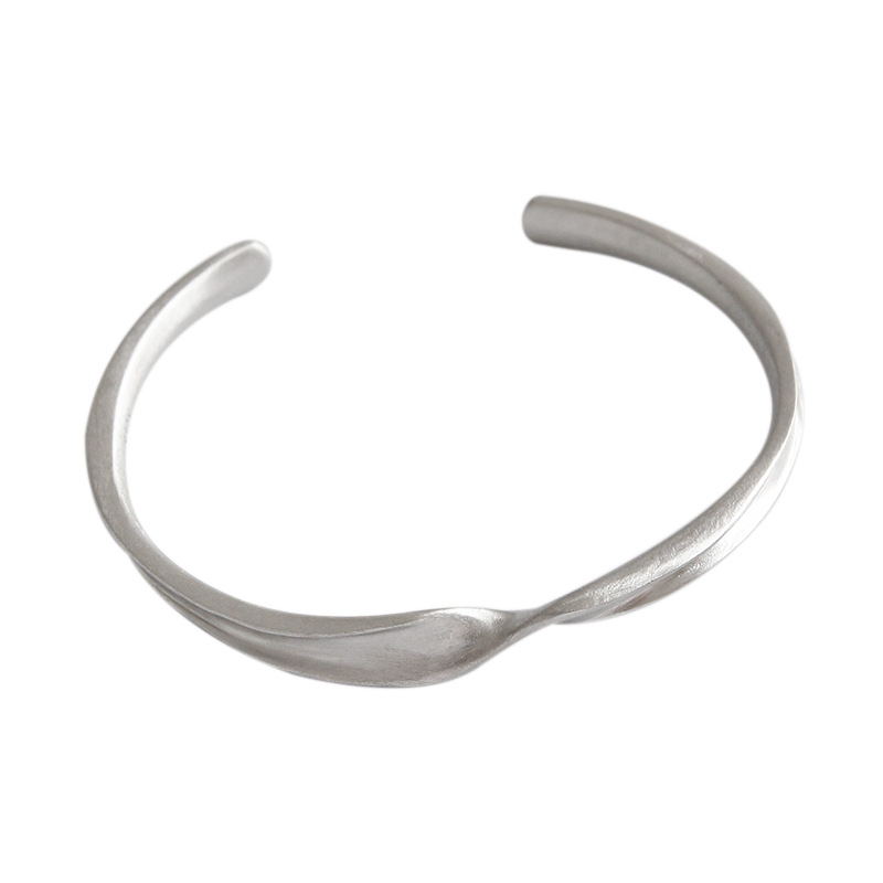 Twisted 925 Sterling Silver Women's Bracelet – White Gold Personality Jewelry