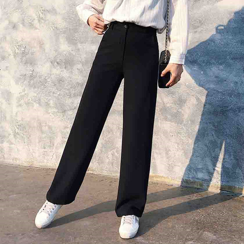Women’s High-Waist Wide-Leg Trousers – Loose Fit Pants