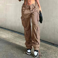 Women’s Workwear Denim Pants – Casual Low Waist Trendy Trousers