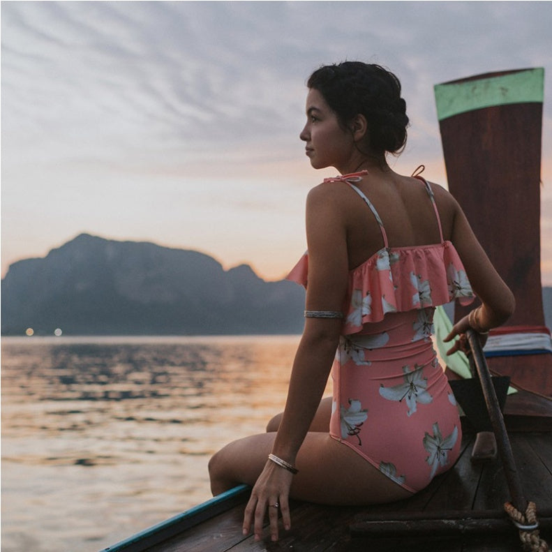 Printed One-Piece Swimsuit – Women’s Summer Swimwear