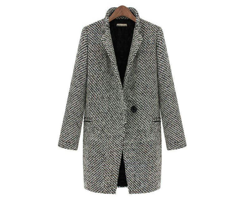 Women’s Long Hooded Winter Coat – Elegant Warm Button Jacket