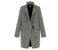 Women’s Long Hooded Winter Coat – Elegant Warm Button Jacket
