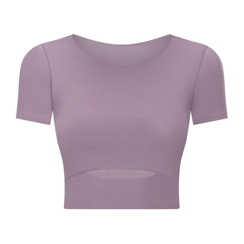 Women’s Buttery Soft Workout Crop Top – Short Sleeve Fitness T-Shirt