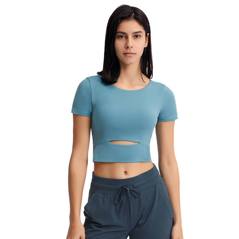 Women’s Buttery Soft Workout Crop Top – Short Sleeve Fitness T-Shirt