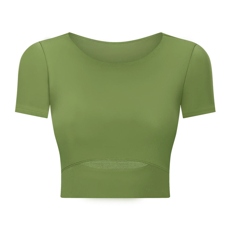 Women’s Buttery Soft Workout Crop Top – Short Sleeve Fitness T-Shirt