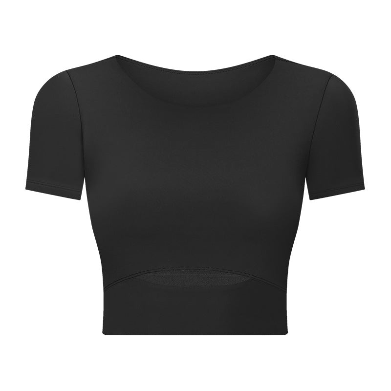 Women’s Buttery Soft Workout Crop Top – Short Sleeve Fitness T-Shirt