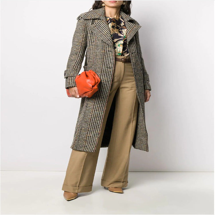 Women’s Straight-Leg Suit Trousers – Wide Leg Beige Pants