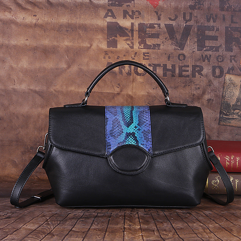Women’s Genuine Leather Vintage Handbag | Embossed Shoulder Bag