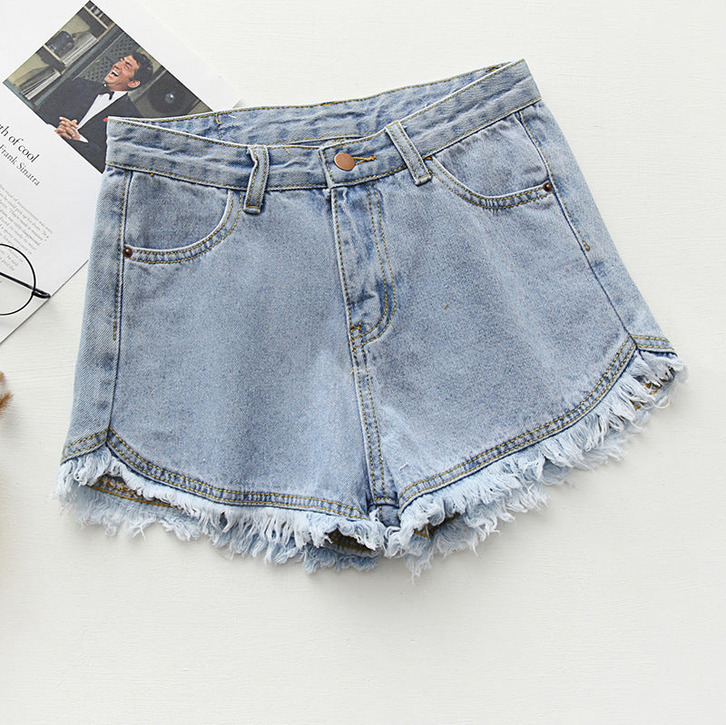 High-Waist Women's Denim Shorts – Summer Jean Trousers