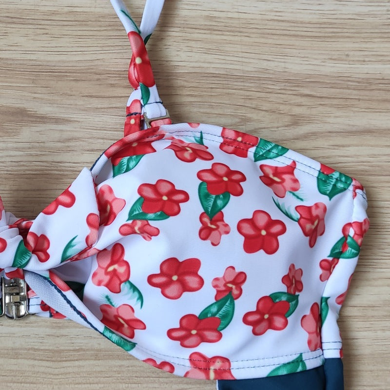 High Waist Maternity One-Piece Swimsuit – Sexy Multicolor Printed Stretch Swimwear for Women