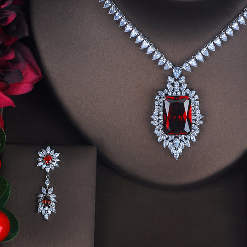 Gemstone Earrings Set for Women – Elegant European Style Love & Water Drop Jewelry