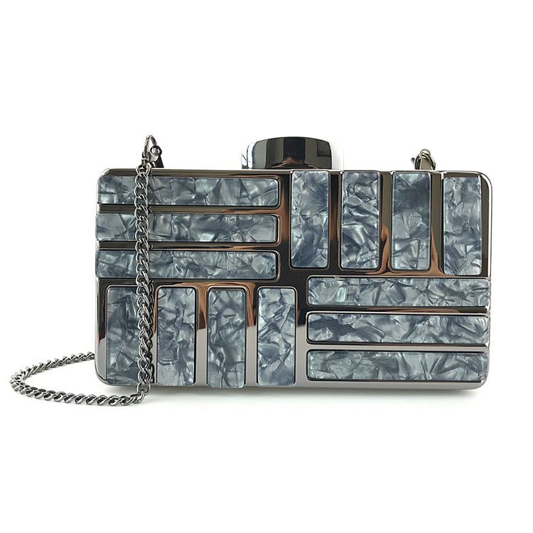 Women’s Gold Acrylic Clutch Bag | Elegant Party Shoulder Bag