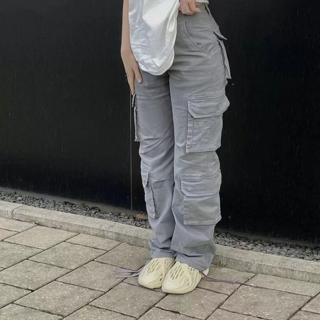 Women’s Workwear Denim Pants – Casual Low Waist Trendy Trousers