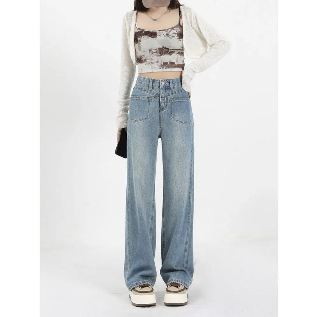 Women’s High-Waist Loose Jeans – Relaxed Fit Denim