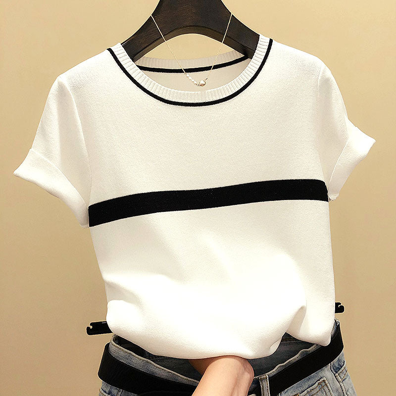 Women’s Printed Cotton T-Shirt – Short Sleeve Free Size