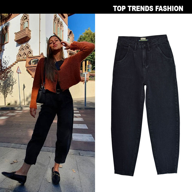 Women’s High-Waist Baggy Denim Trousers