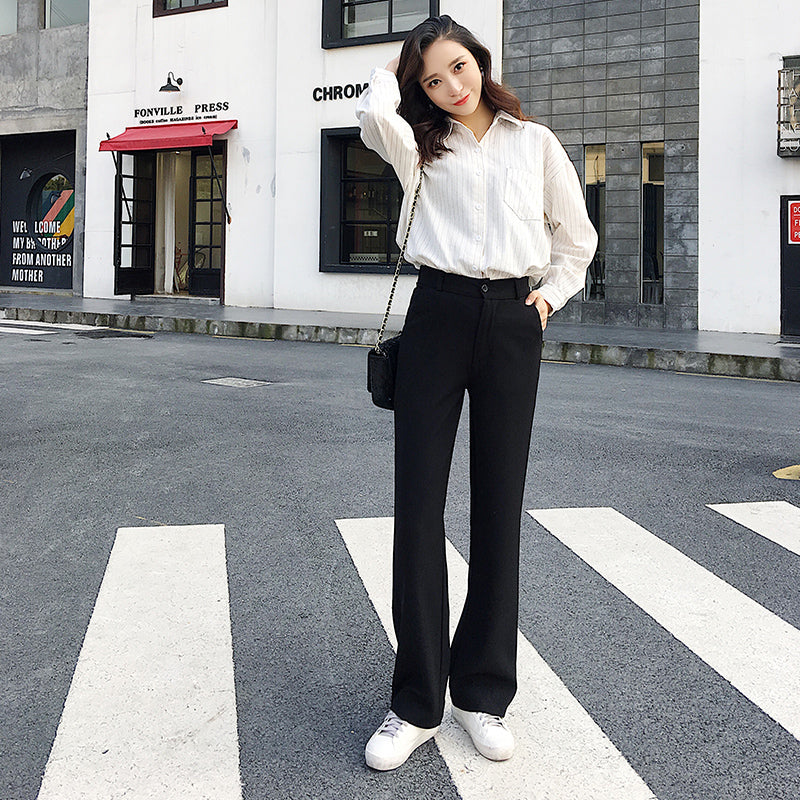Women’s High-Waist Wide-Leg Trousers – Loose Fit Pants