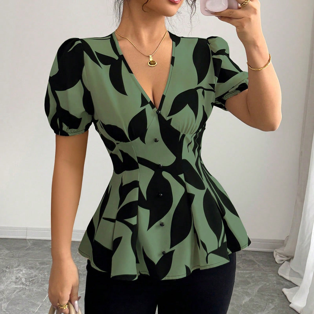 Women’s Summer Printed Shirt | Short Sleeve Floral Top
