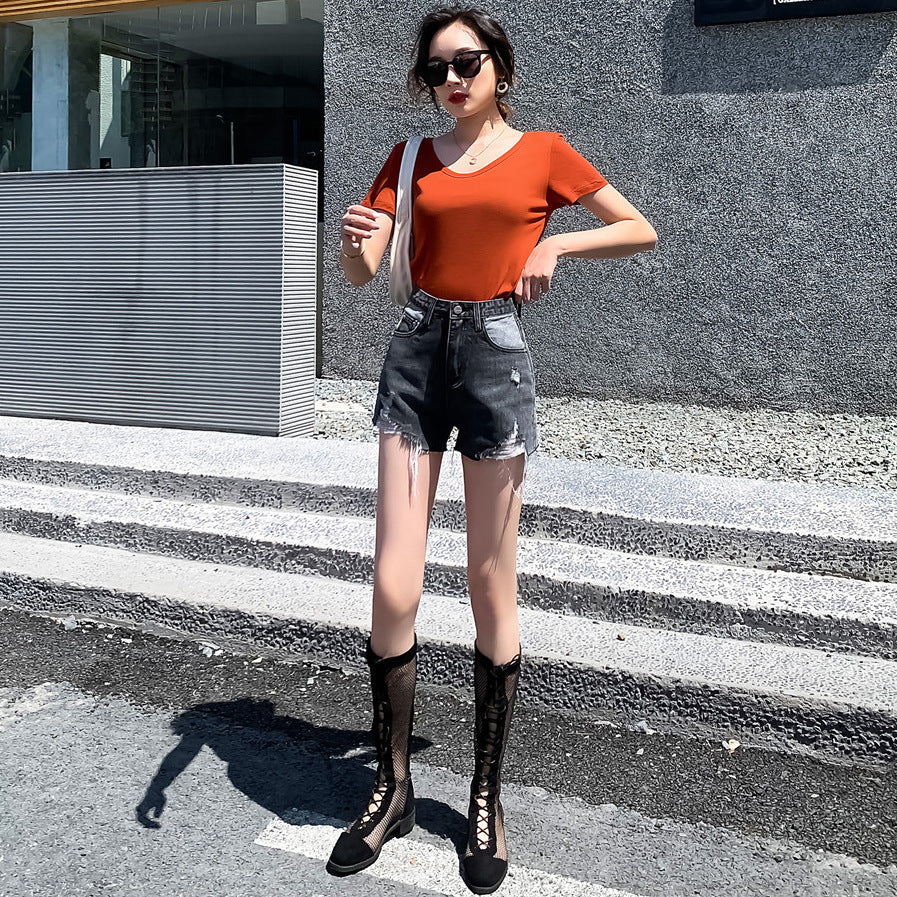 Women’s Denim Shorts – Casual Cotton Blend Summer Style