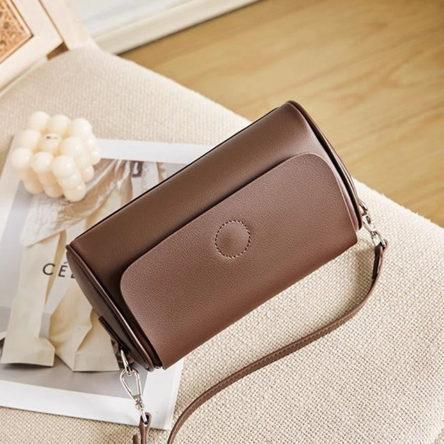 Mini Round Women’s Handbag – Casual PU Shoulder Tote Bag