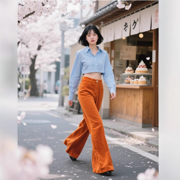 Women’s High-Waist Flare Casual Trousers
