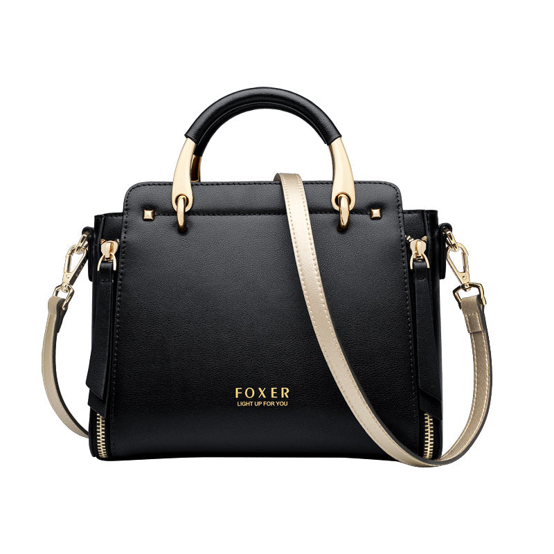 FOXER Women’s Designer Shoulder Bag – Retro Trapezoid Handbag