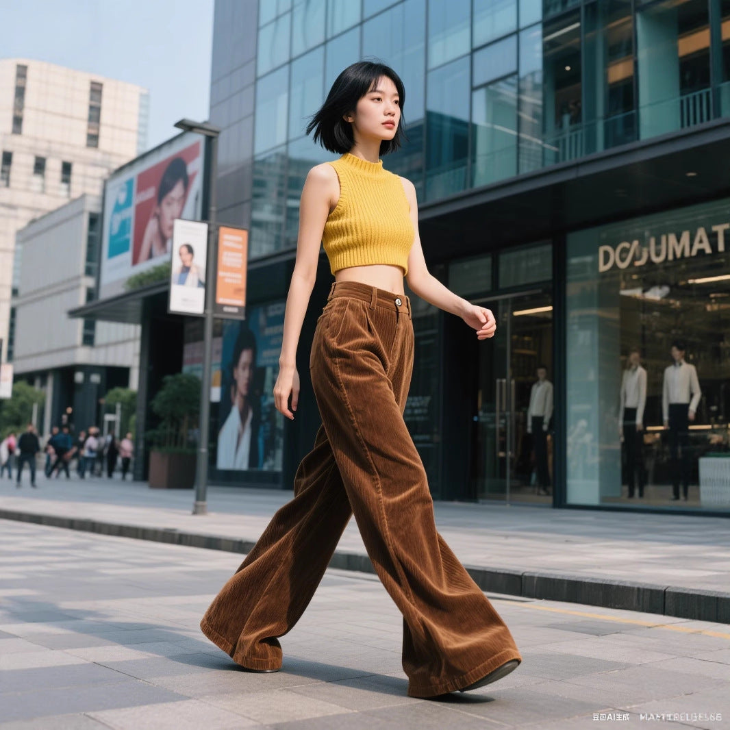 Women’s High-Waist Flare Casual Trousers