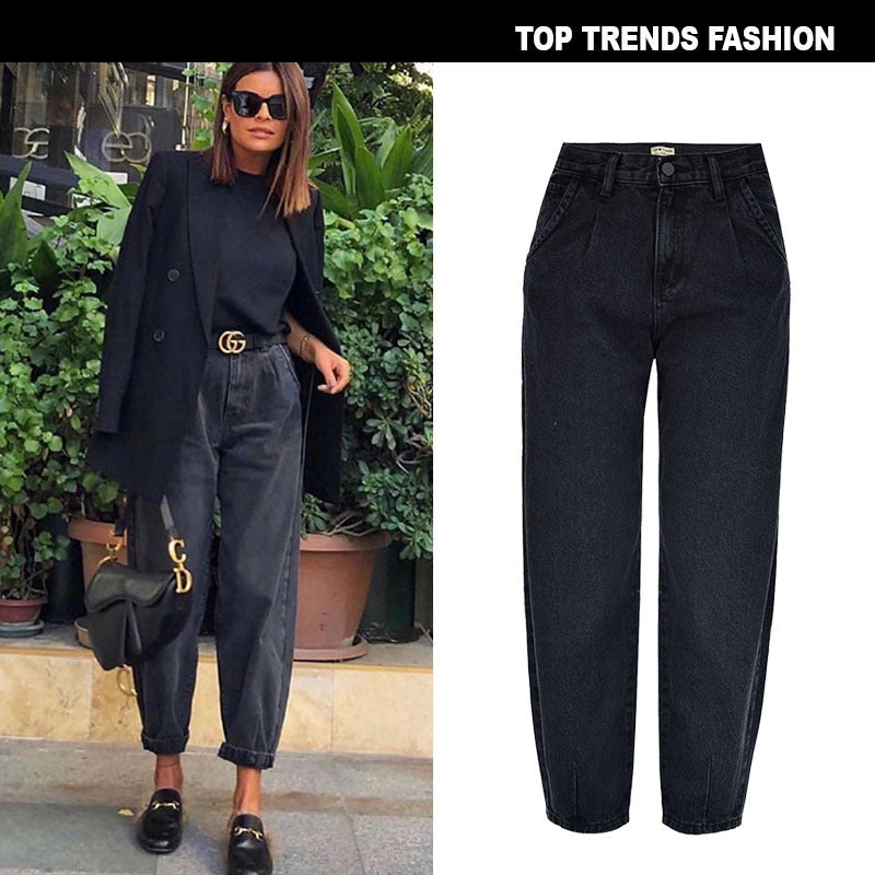 Women’s High-Waist Baggy Denim Trousers