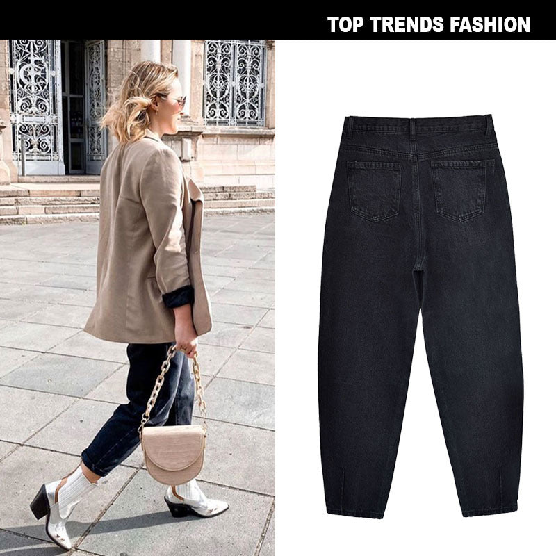 Women’s High-Waist Baggy Denim Trousers