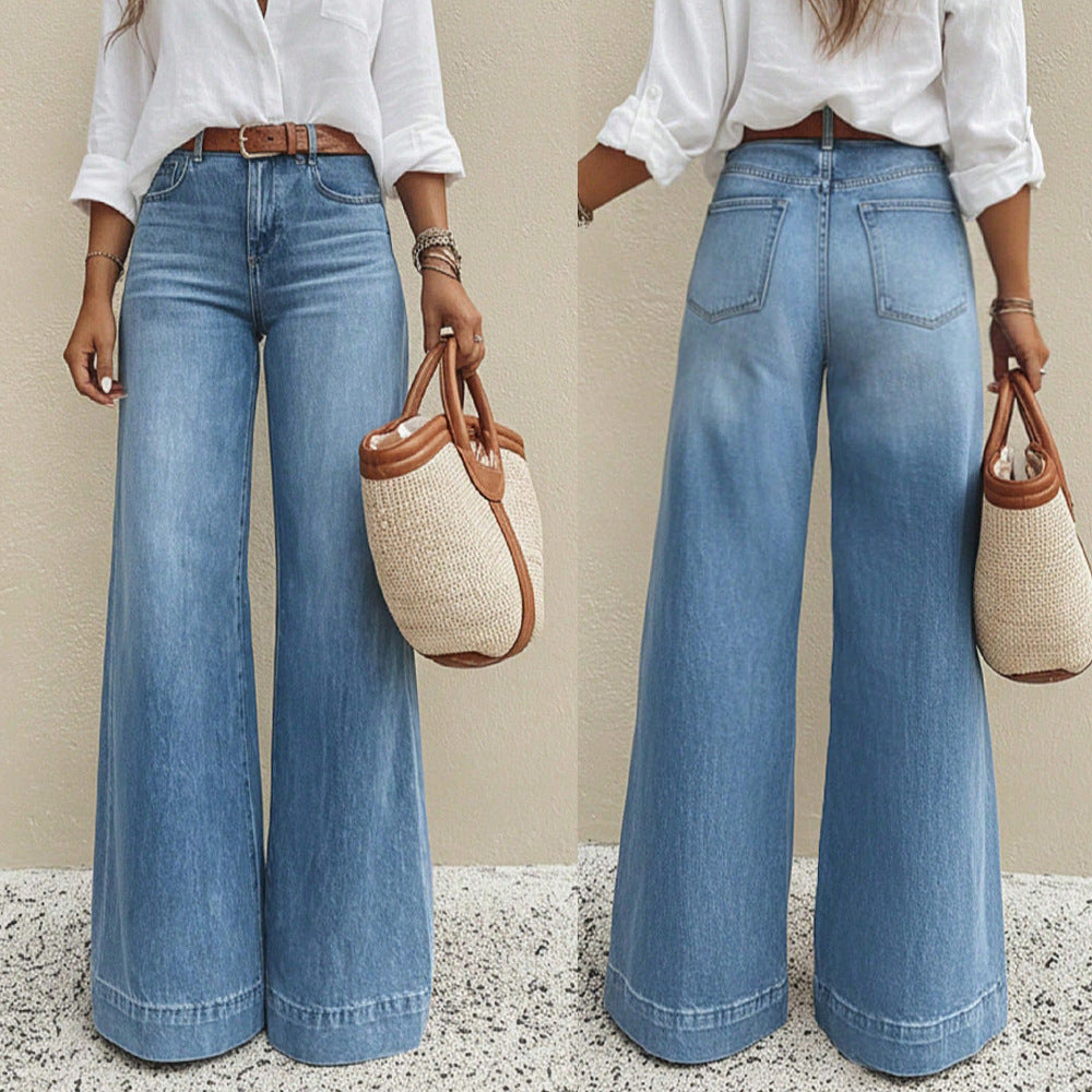 Women’s Vintage Washed Jeans – Street Style Denim
