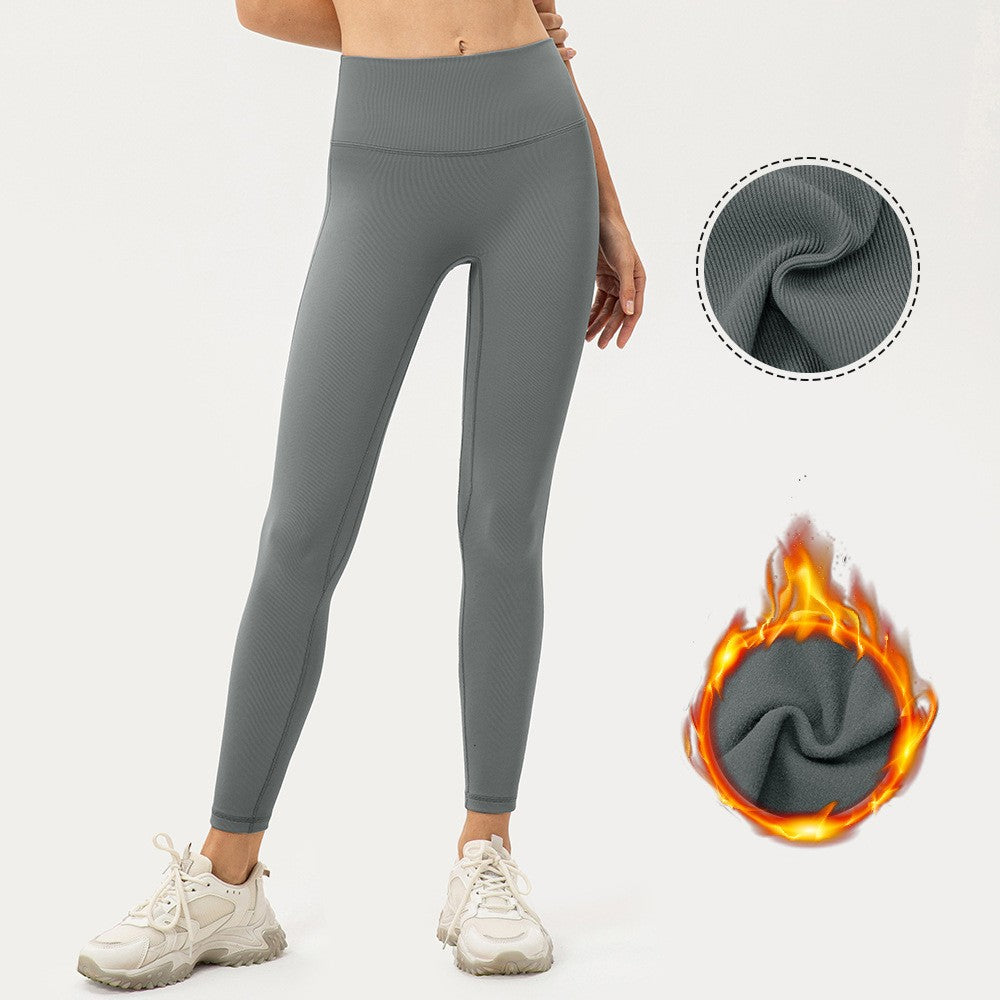 Women’s High Stretch Striped Leggings – Fleece Lined Casual Pants