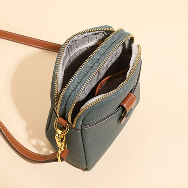 Women’s Leather Phone Crossbody Bag | Mini Square Wallet