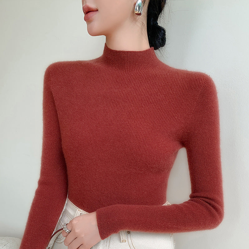 Women’s Seamless Wool Sweater – Slim Fit Thick Pullover