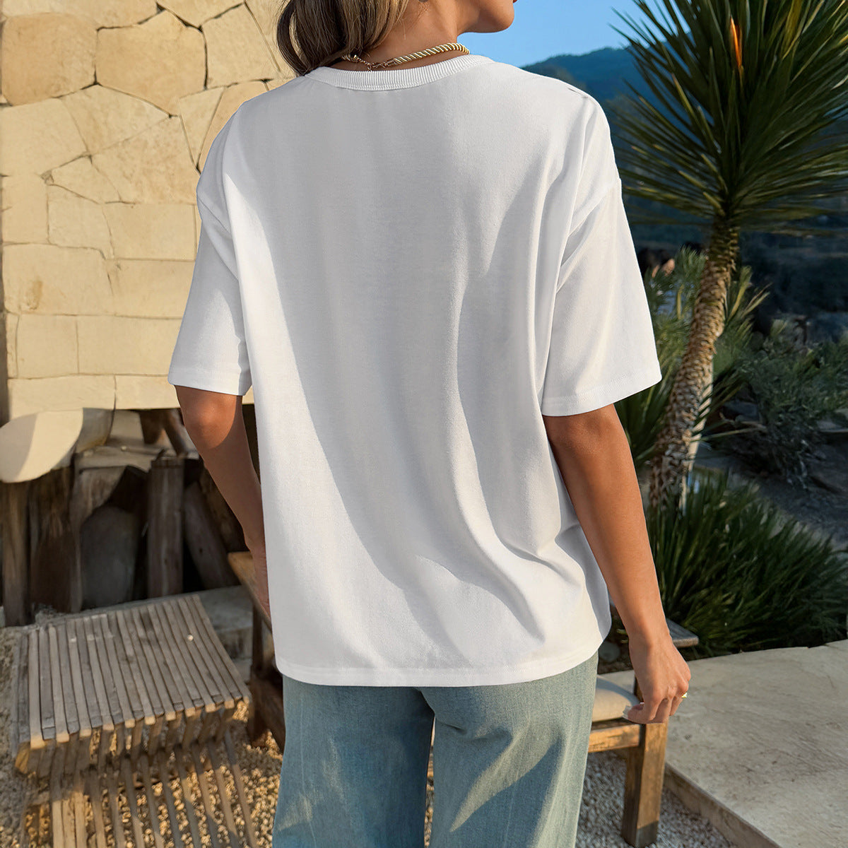 Women’s Casual Japandi Loose Fit Crew-Neck T-Shirt