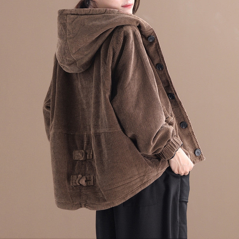 Women’s Corduroy Short Jacket – Casual Straight Fit Harajuku Style