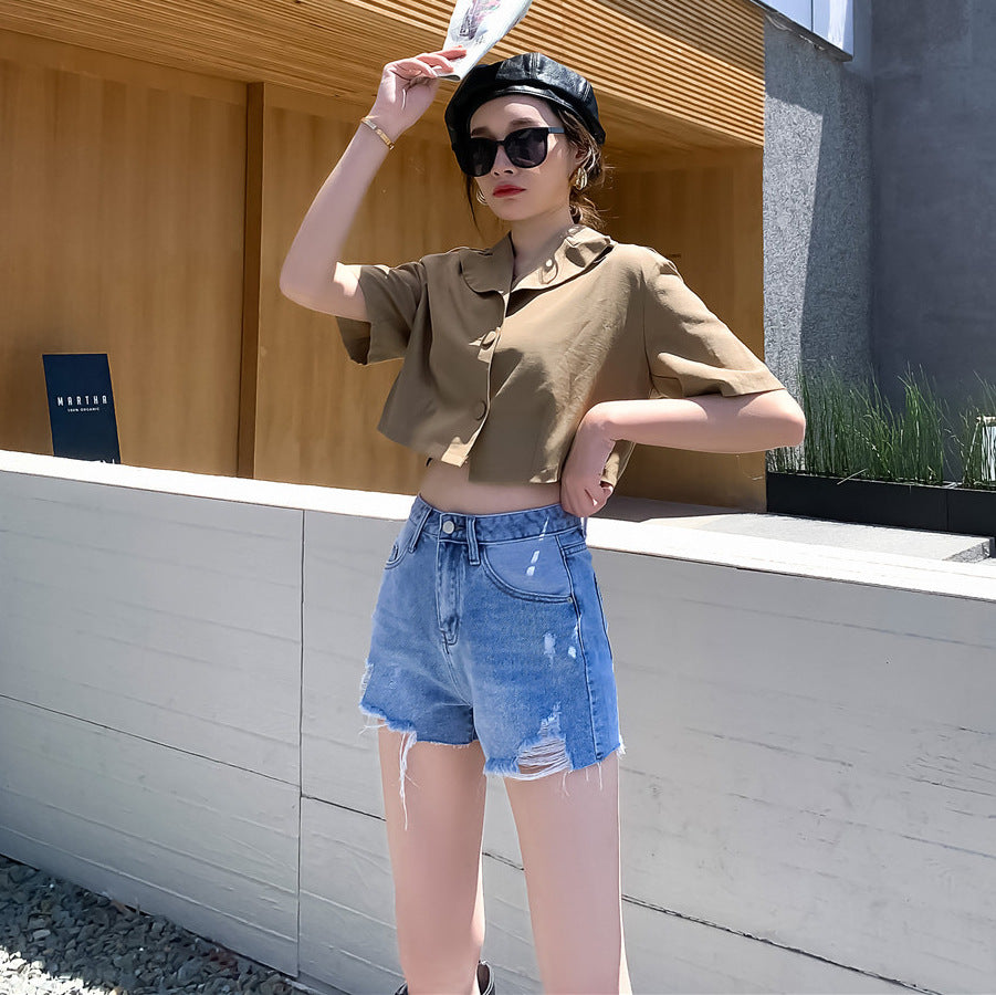 Women’s Denim Shorts – Casual Cotton Blend Summer Style