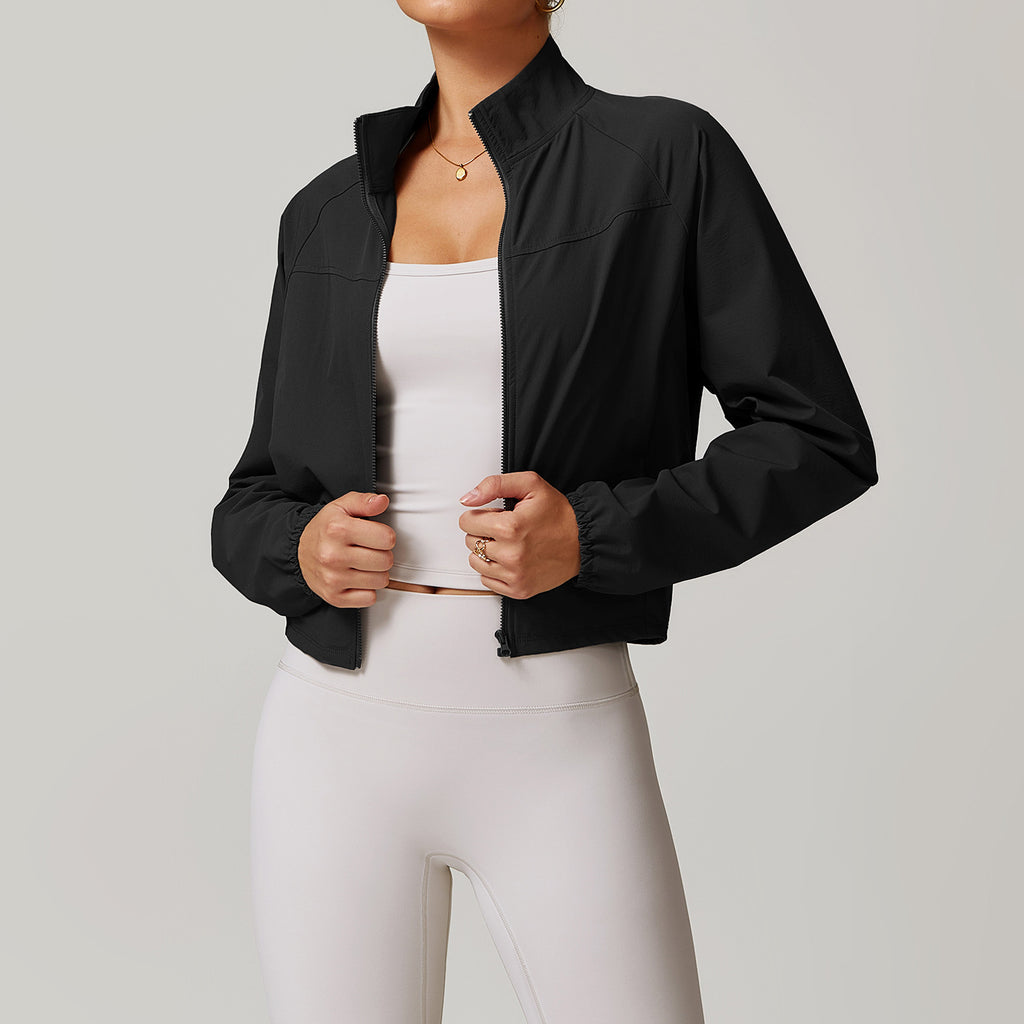 Women’s Quick-Dry Sports Jacket – Lightweight Stand Collar Activewear (Long Sleeve)