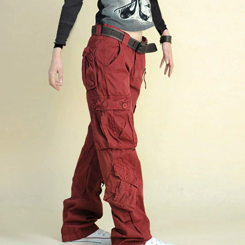Women’s Loose Cargo Pants – Hip Hop Wide-Leg Trousers