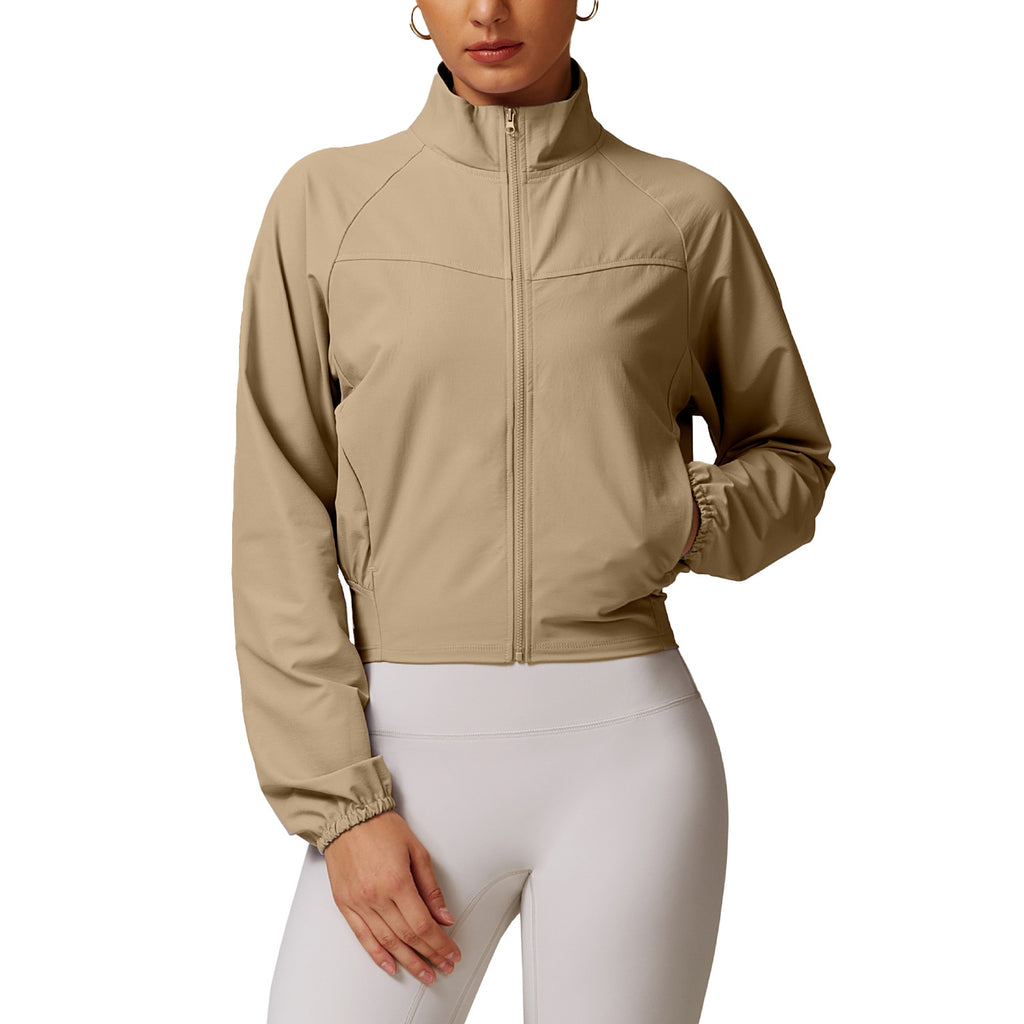 Women’s Quick-Dry Sports Jacket – Lightweight Stand Collar Activewear (Long Sleeve)