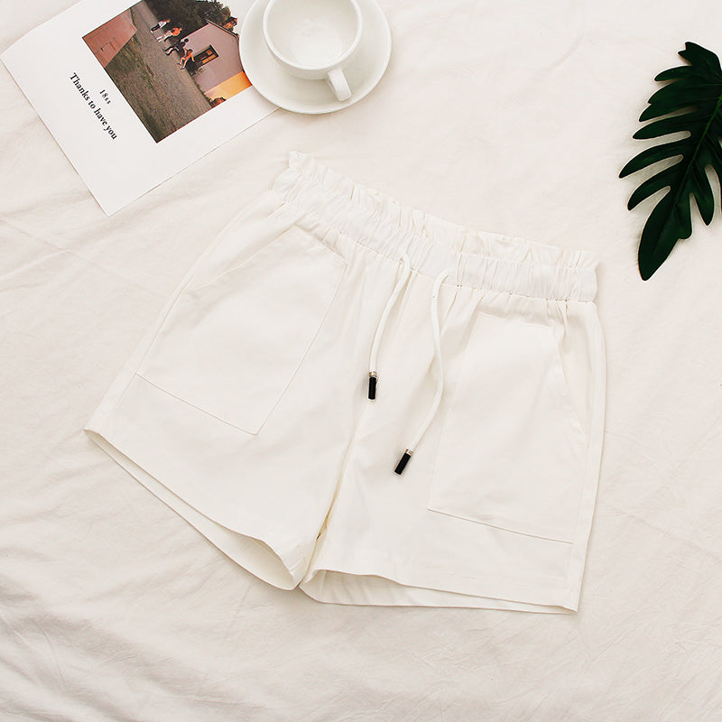 Women’s High-Waist Loose Cotton Shorts